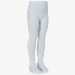 Pretty Originals Girls Blue & Ivory Knitted Cotton Tights Online
