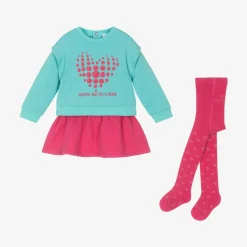 Agatha Ruiz de la Prada Girls Blue & Pink Cotton Skirt Set Sale