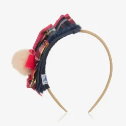 Miranda Girls Blue & Pink Tartan Hairband Clearance