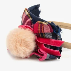 Miranda Girls Blue & Pink Tartan Hairband Clearance
