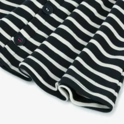 Week-end à la mer Girls Blue Breton Stripe Cotton Sailor Dress Outlet