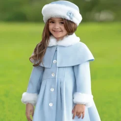 Sarah Louise Girls Blue Coat & Hat Set