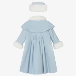 Sarah Louise Girls Blue Coat & Hat Set