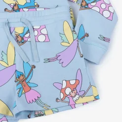 Stella McCartney Kids Girls Blue Cotton Fairies Shorts Set Discount