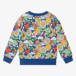 Frugi Girls Blue Cotton Floral Sweatshirt New