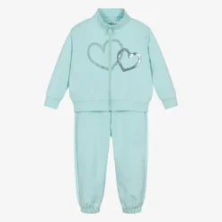 iDO Baby Girls Blue Cotton Heart Tracksuit Outlet