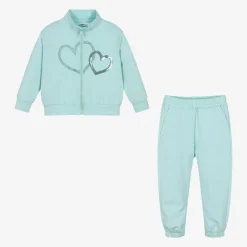 iDO Baby Girls Blue Cotton Heart Tracksuit Outlet