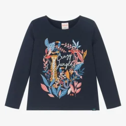 Boboli Girls Blue Cotton Jungle Top