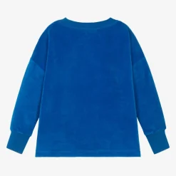Agatha Ruiz de la Prada Girls Blue Cotton Velour Heart Top Clearance