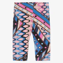 PUCCI Girls Blue Cotton Vivara Leggings Outlet