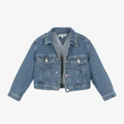 Tommy Hilfiger Girls Blue Cropped Denim Jacket Hot