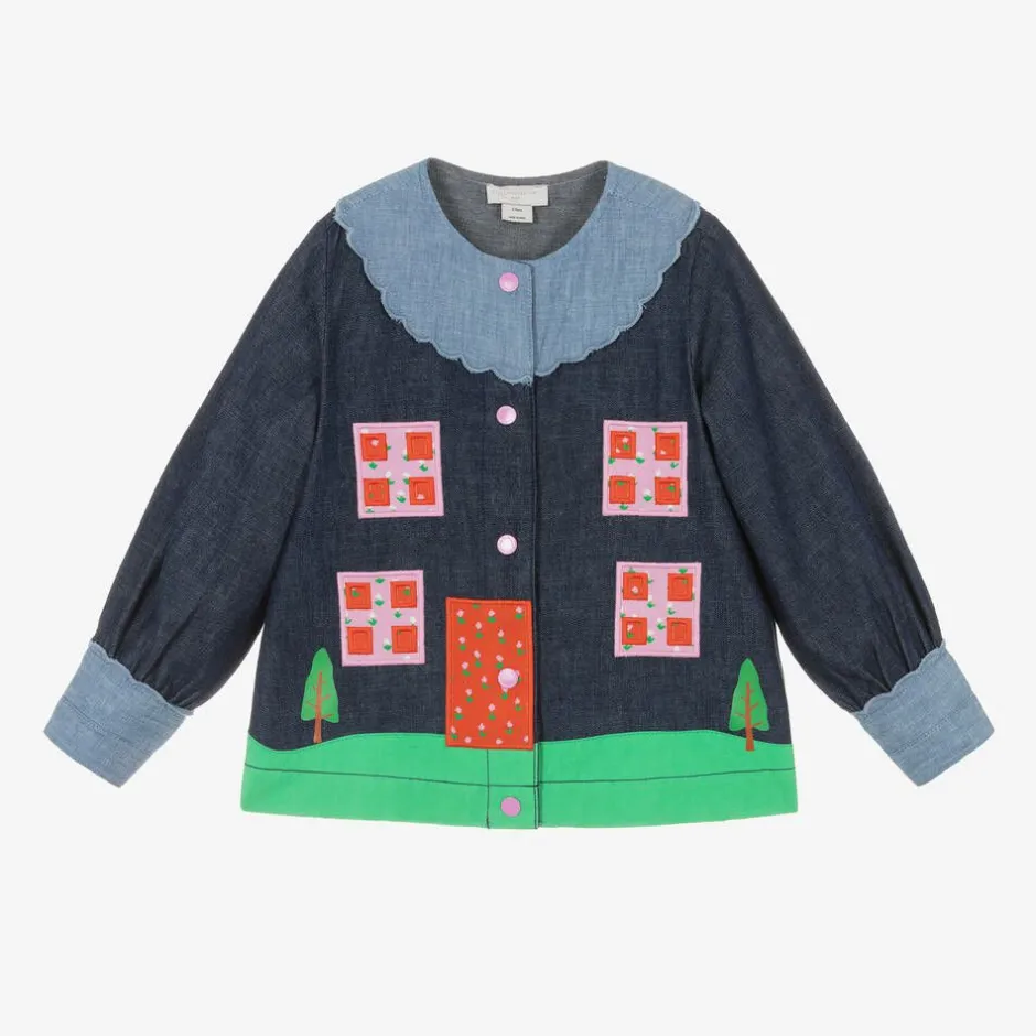 Stella McCartney Kids Girls Blue Denim & Chambray Blouse Online
