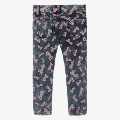 Monnalisa Girls Blue Denim Barbie Print Jeans Online