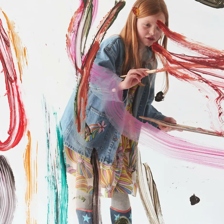 Stella McCartney Kids Girls Blue Denim Embroidered Jacket Best