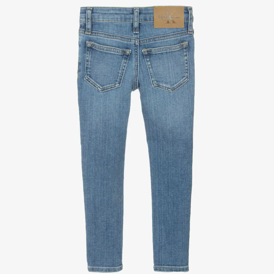 Calvin Klein Girls Blue Denim Mid-Rise Skinny Jeans Outlet