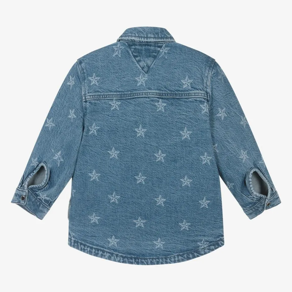 Tommy Hilfiger Girls Blue Denim Stars Overshirt Discount