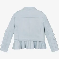 Angels Face Girls Faux Suede Biker Jacket Blue Best