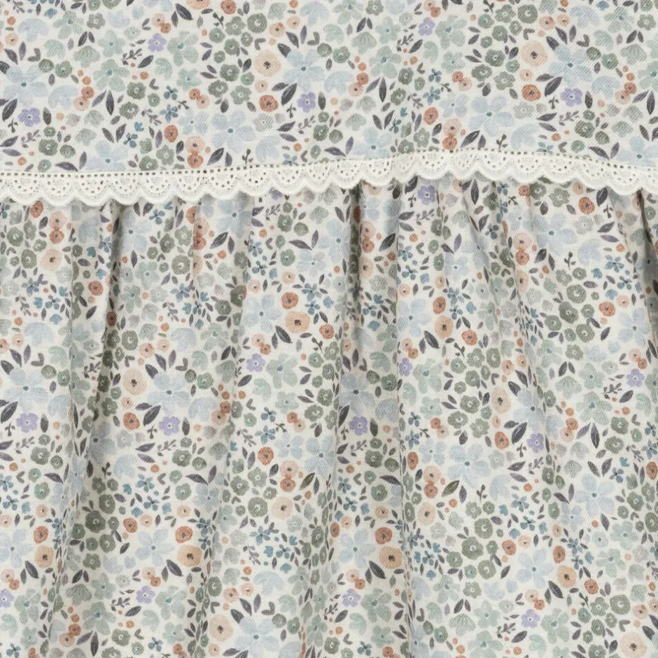 Paloma de la O Girls Blue Floral Cotton Dress Outlet