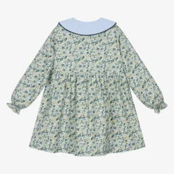 Paloma de la O Girls Blue Floral Cotton Dress Best
