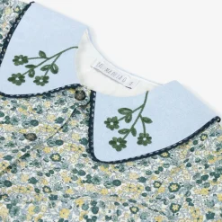 Paloma de la O Girls Blue Floral Cotton Dress Best