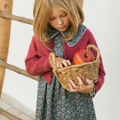 Paloma de la O Girls Blue Floral Cotton Dress Hot