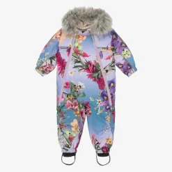 Molo Girls Blue Floral Snowsuit Outlet