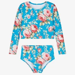 Rock Your Baby Girls Blue Floral Tankini (UPF50+) Sale