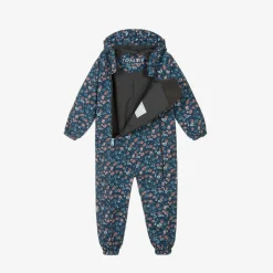 Töastie Girls Blue Floral Waterproof Puddlesuit Best