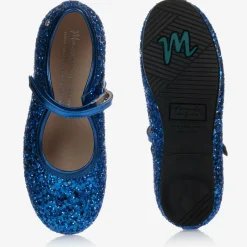 Manuela de Juan Girls Blue Glitter Shoes Outlet