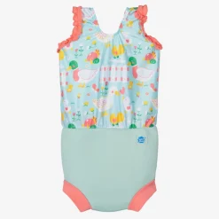 Splash About Girls Blue Happy Nappy Swimsuit (UPF50+) New