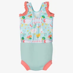 Splash About Girls Blue Happy Nappy Swimsuit (UPF50+) New