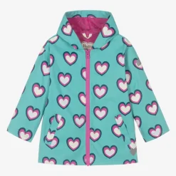 Hatley Girls Blue Heart Print Raincoat Best