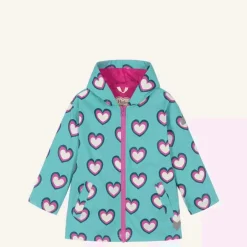 Hatley Girls Blue Heart Print Raincoat Best