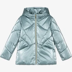 Mayoral Girls Blue Hooded Puffer Jacket Clearance