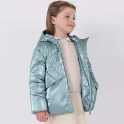 Mayoral Girls Blue Hooded Puffer Jacket Clearance