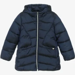 Mayoral Girls Blue Hooded Puffer Coat Sale