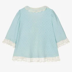 AMIKI Children Girls Blue Knitted Dressing Gown Best