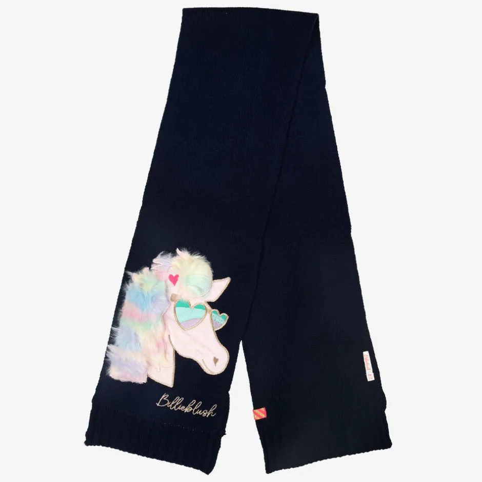 Billieblush Girls Blue Knitted Unicorn Scarf Discount