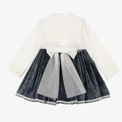 Abuela Tata Girls Blue Lace Plush Dress Online