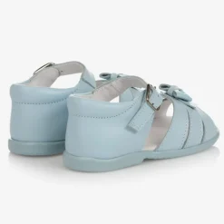 Childrens Classics Girls Blue Leather Sandals Clearance