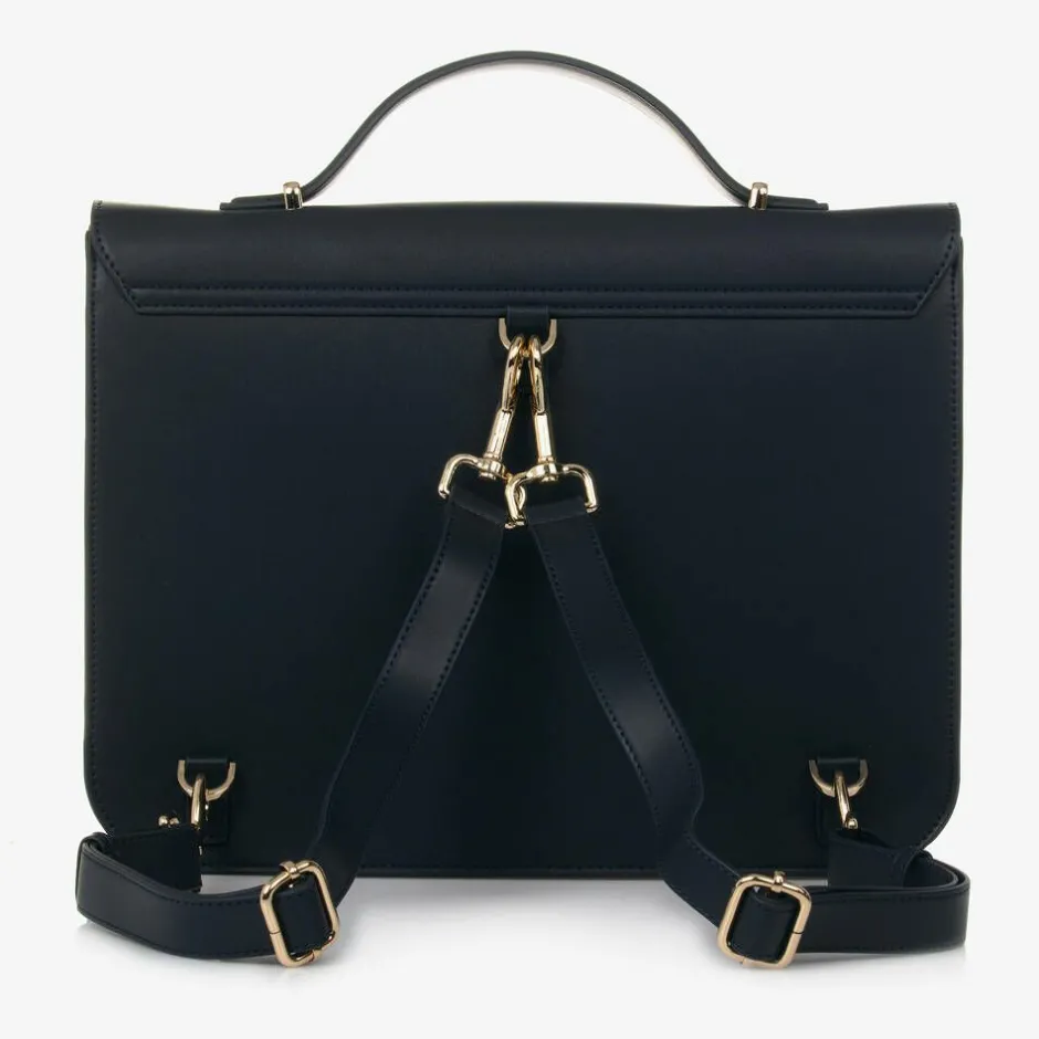 Monnalisa Girls Blue Leather Satchel (34cm) Sale