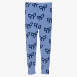 Mini Rodini Girls Blue Organic Cotton Bow Print Leggings Best