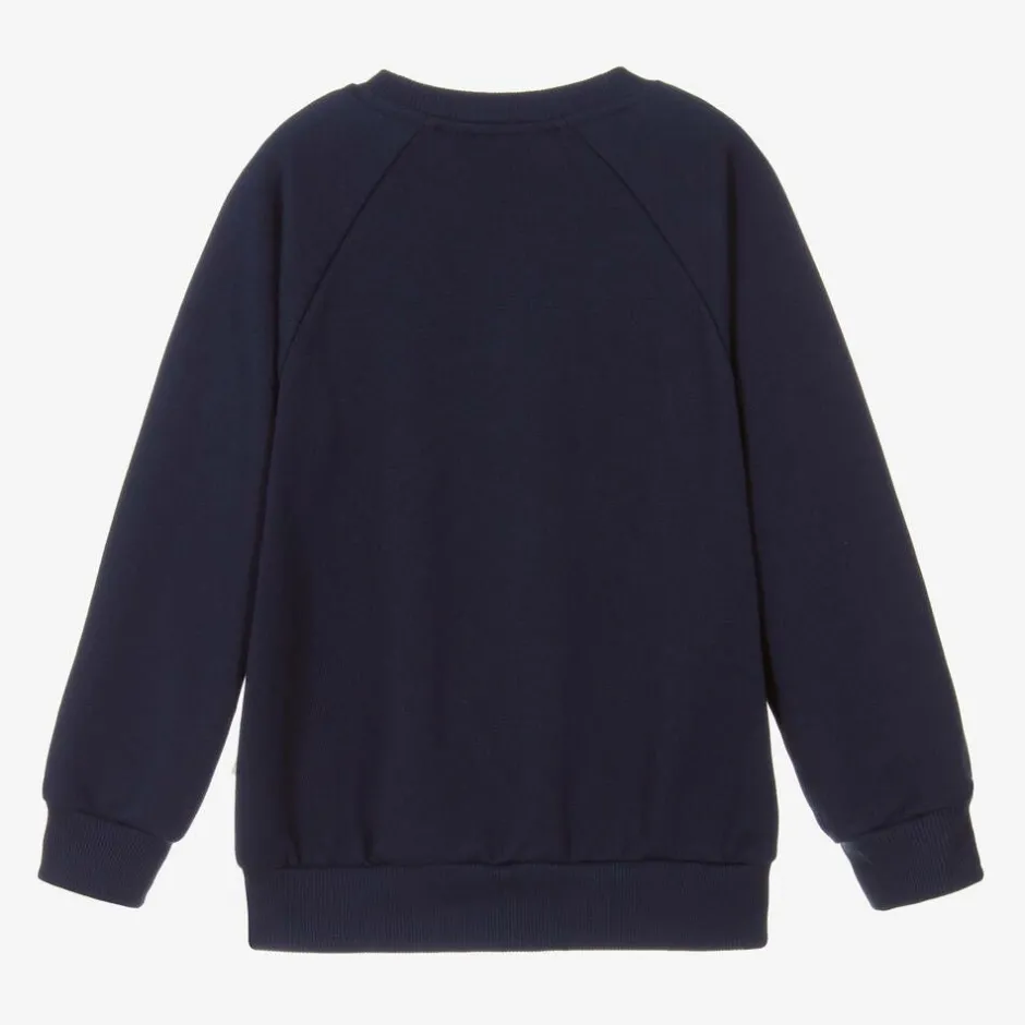 Mini Rodini Girls Blue Organic Cotton Bow Sweatshirt Sale