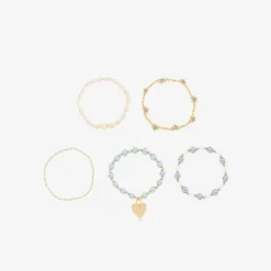 Angels Face Girls Pearl Bracelets (5 Pack) Blue Online