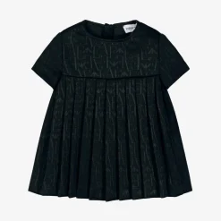 Emporio Armani Girls Blue Pleated Jersey Dress Discount