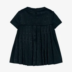 Emporio Armani Girls Blue Pleated Jersey Dress Discount