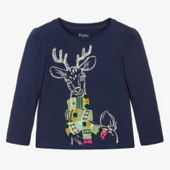 Hatley Girls Blue Reindeer Top Best