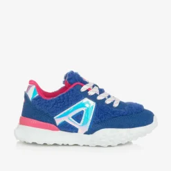 Agatha Ruiz de la Prada Girls Blue Sherpa & Faux Suede Trainers Online