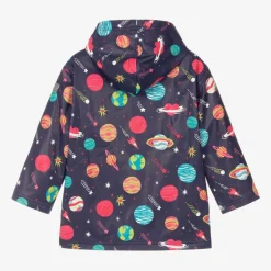 Hatley Girls Blue Space Print Raincoat New