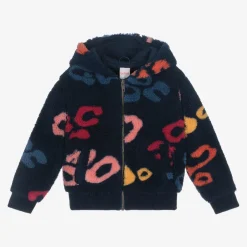 Boboli Girls Blue Teddy Fleece Jacket Hot